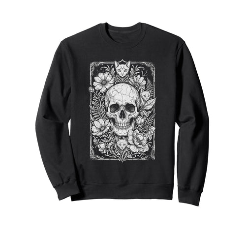 Skull Cat Skeleton Kitty Kitten Sweatshirt - Fun Novelty Design for Adults - T-Shirt, Sweatshirt, Hoodie