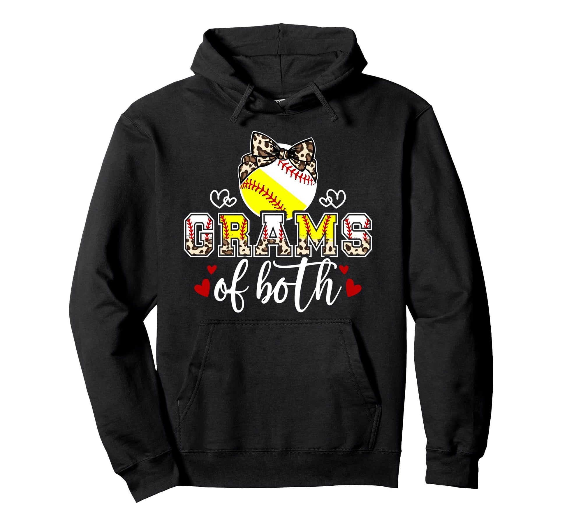 Grams Both Leopard Softball Baseball Hoodie - Minimalist Print Men Women - T-Shirt, Sweatshirt, Hoodie