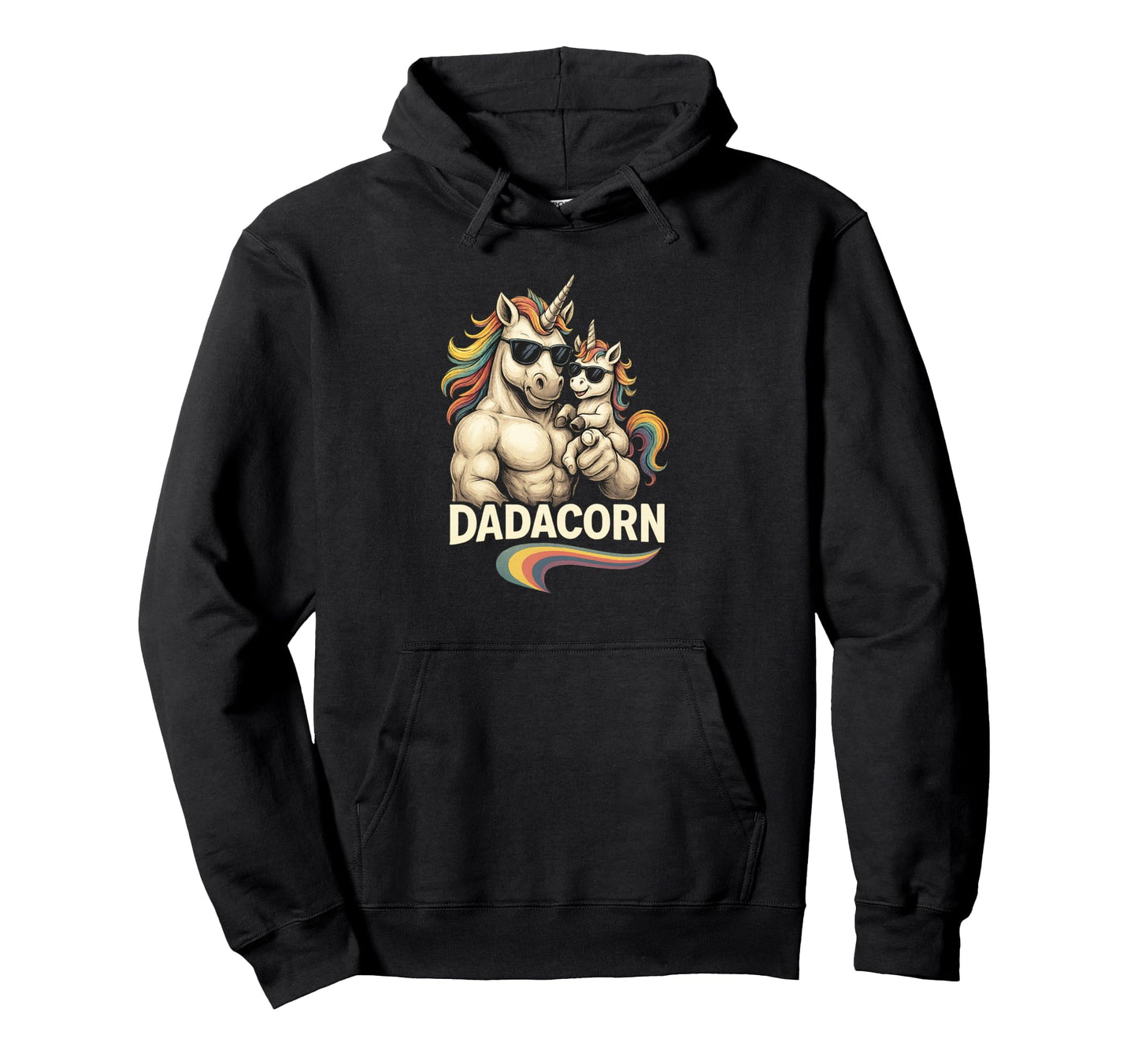 Dadacorn Rainbow Muscle Unicorn Art Hoodie - Novelty Apparel for Adults - T-Shirt, Sweatshirt, Hoodie