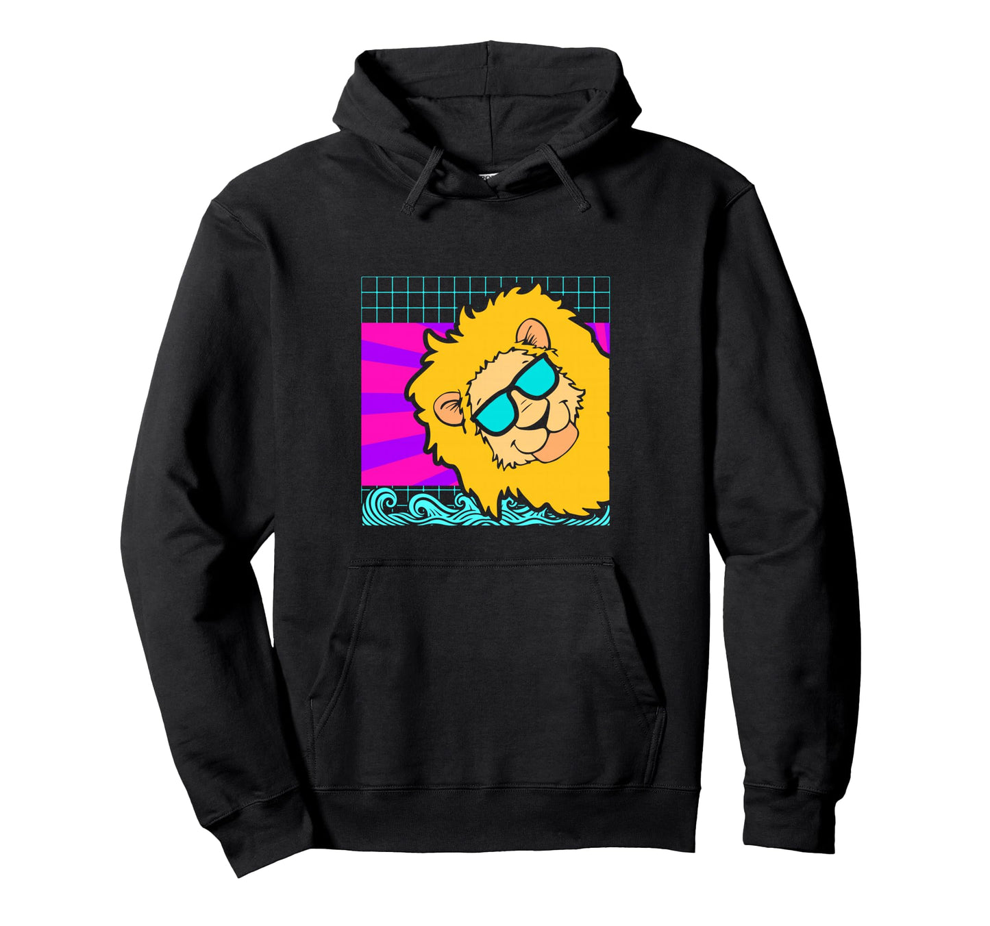 Aesthetic Vaporwave Outfits Lion Hoodie - Streetwear Style for Adults - T-Shirt, Sweatshirt, Hoodie