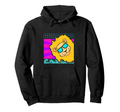 Aesthetic Vaporwave Outfits Lion Hoodie - Streetwear Style for Adults - T-Shirt, Sweatshirt, Hoodie