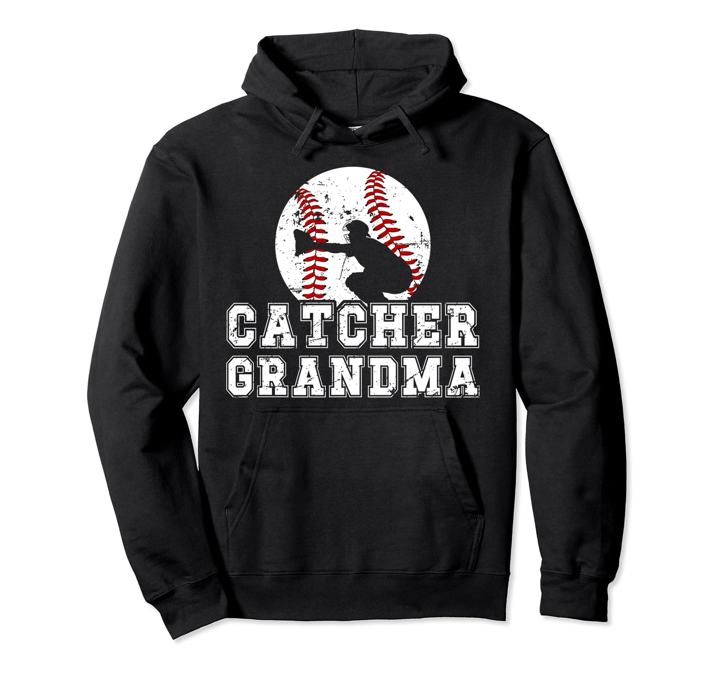 Baseball Catcher Grandma Baseball Hoodie - Unique Graphic Men Women - T-Shirt, Sweatshirt, Hoodie