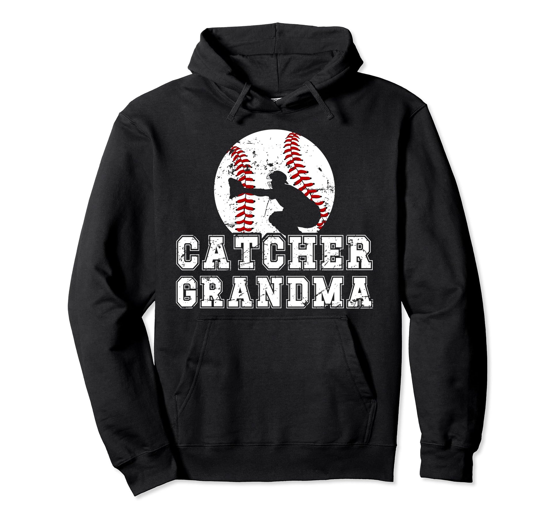 Baseball Catcher Grandma Baseball Hoodie - Unique Graphic Men Women - T-Shirt, Sweatshirt, Hoodie