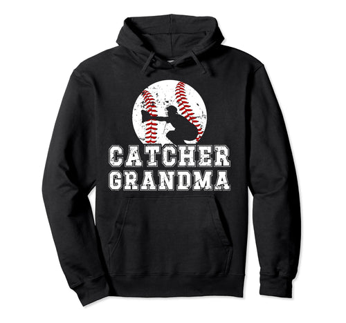 Baseball Catcher Grandma Baseball Hoodie - Unique Graphic Men Women - T-Shirt, Sweatshirt, Hoodie