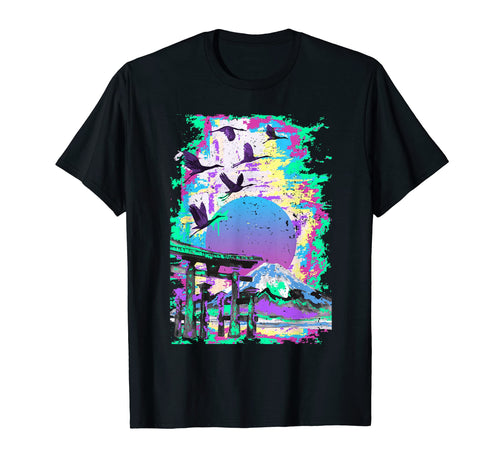 Japanese Landscapes Art Vaporwave T-Shirt - Aesthetic Graphic for Adults - T-Shirt, Sweatshirt, Hoodie
