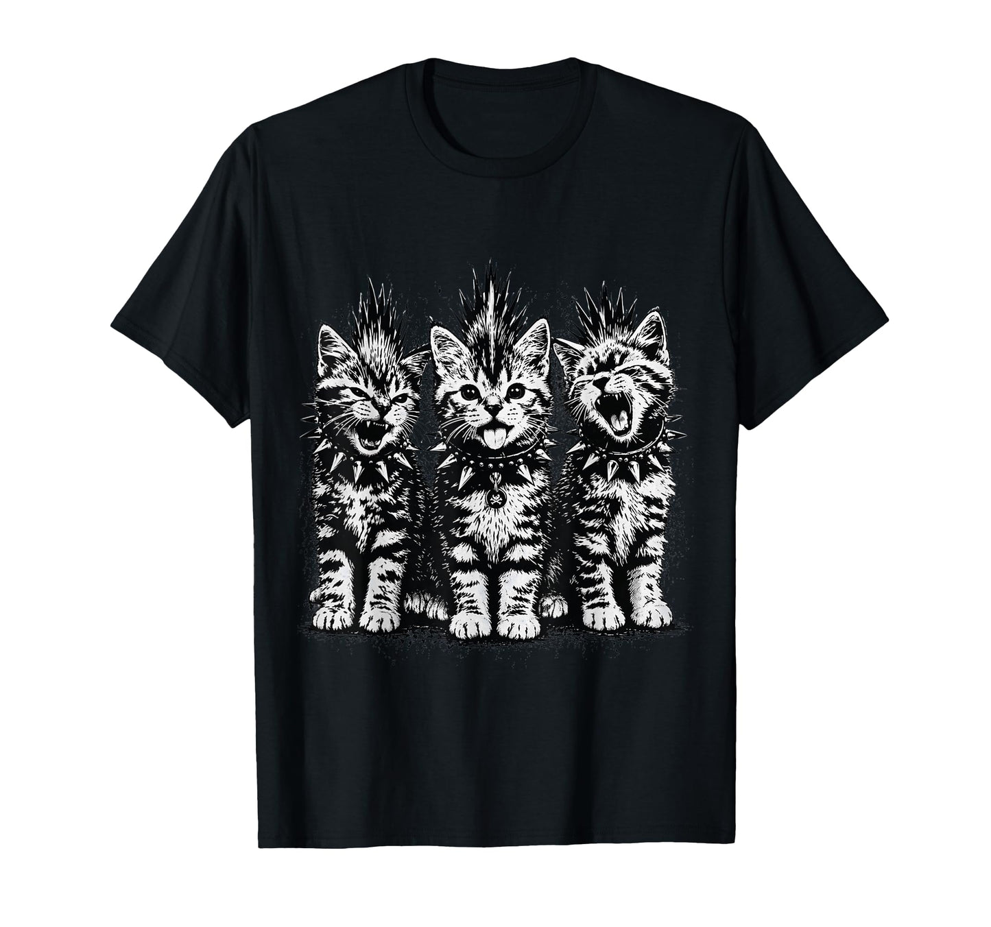 Womens Punk Rock Kittens Heavy T-Shirt - Fun Novelty Design for Adults - T-Shirt, Sweatshirt, Hoodie