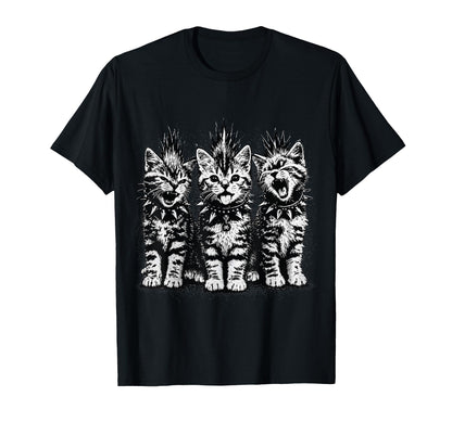 Womens Punk Rock Kittens Heavy T-Shirt - Fun Novelty Design for Adults - T-Shirt, Sweatshirt, Hoodie