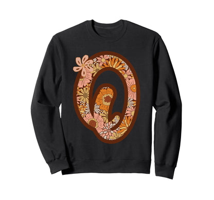 Letter Q Initial Floral Monogram Sweatshirt - Unique Graphic Men Women - T-Shirt, Sweatshirt, Hoodie