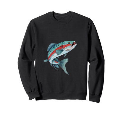 Rainbow Trout Fishing Sweatshirt - Unique Graphic for Adults - T-Shirt, Sweatshirt, Hoodie