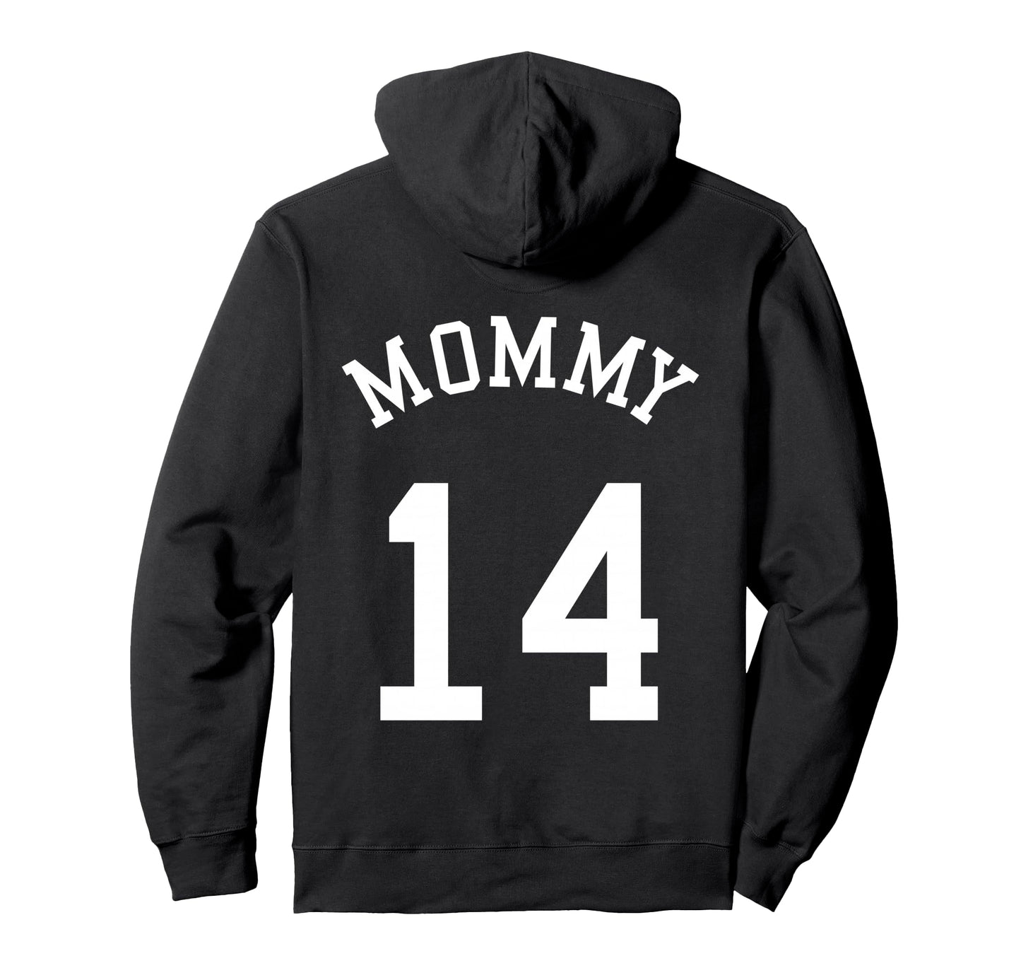 Mommy Back No 14 Football Mother Baseball Hoodie - Novelty Apparel Unisex - T-Shirt, Sweatshirt, Hoodie