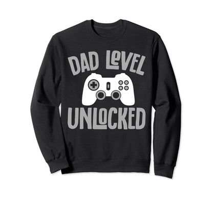 Gamer Dad Funny Dad Level Unlocked Sweatshirt - Custom Art Print Men Women - T-Shirt, Sweatshirt, Hoodie