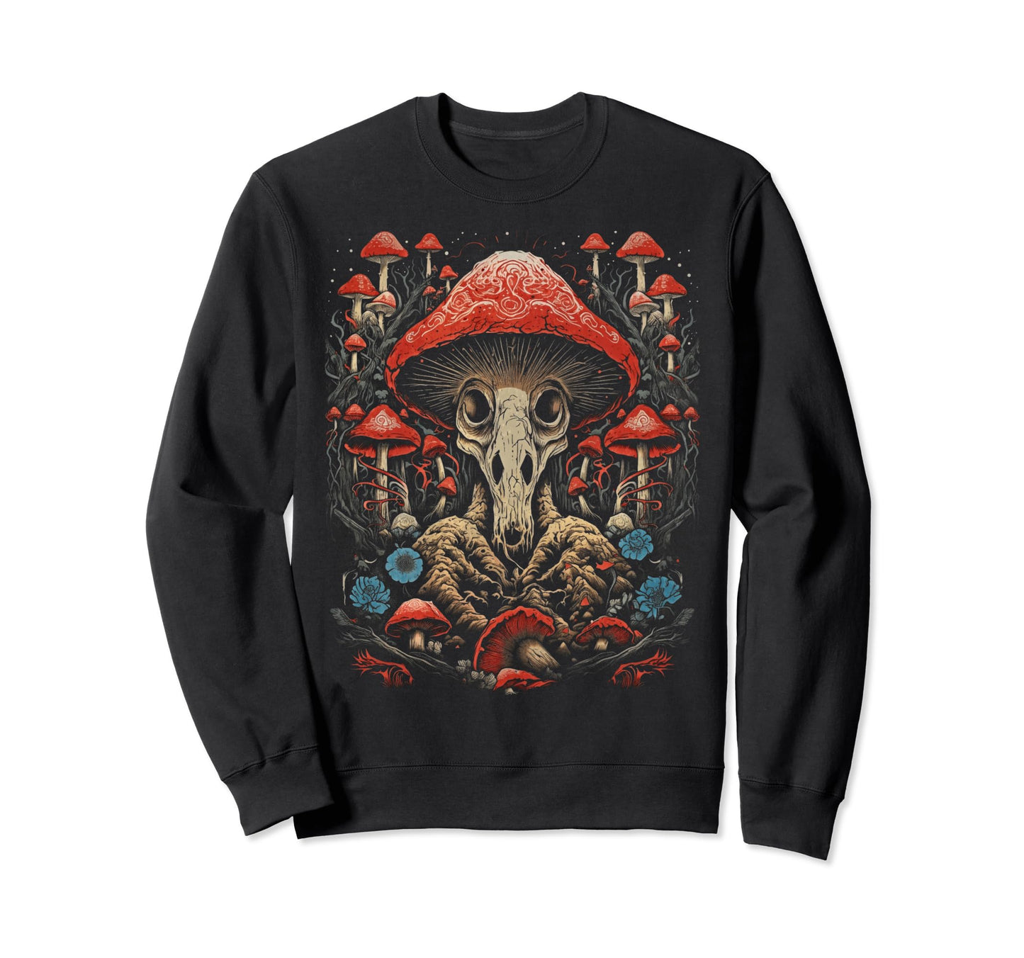 Mushroom Hippie Goth Grunge Sweatshirt - Trendy Graphic for Adults - T-Shirt, Sweatshirt, Hoodie