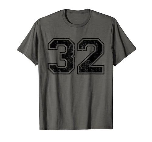 Number 32 Varsity Distressed Sport T-Shirt - Casual Everyday Wear Unisex - T-Shirt, Sweatshirt, Hoodie