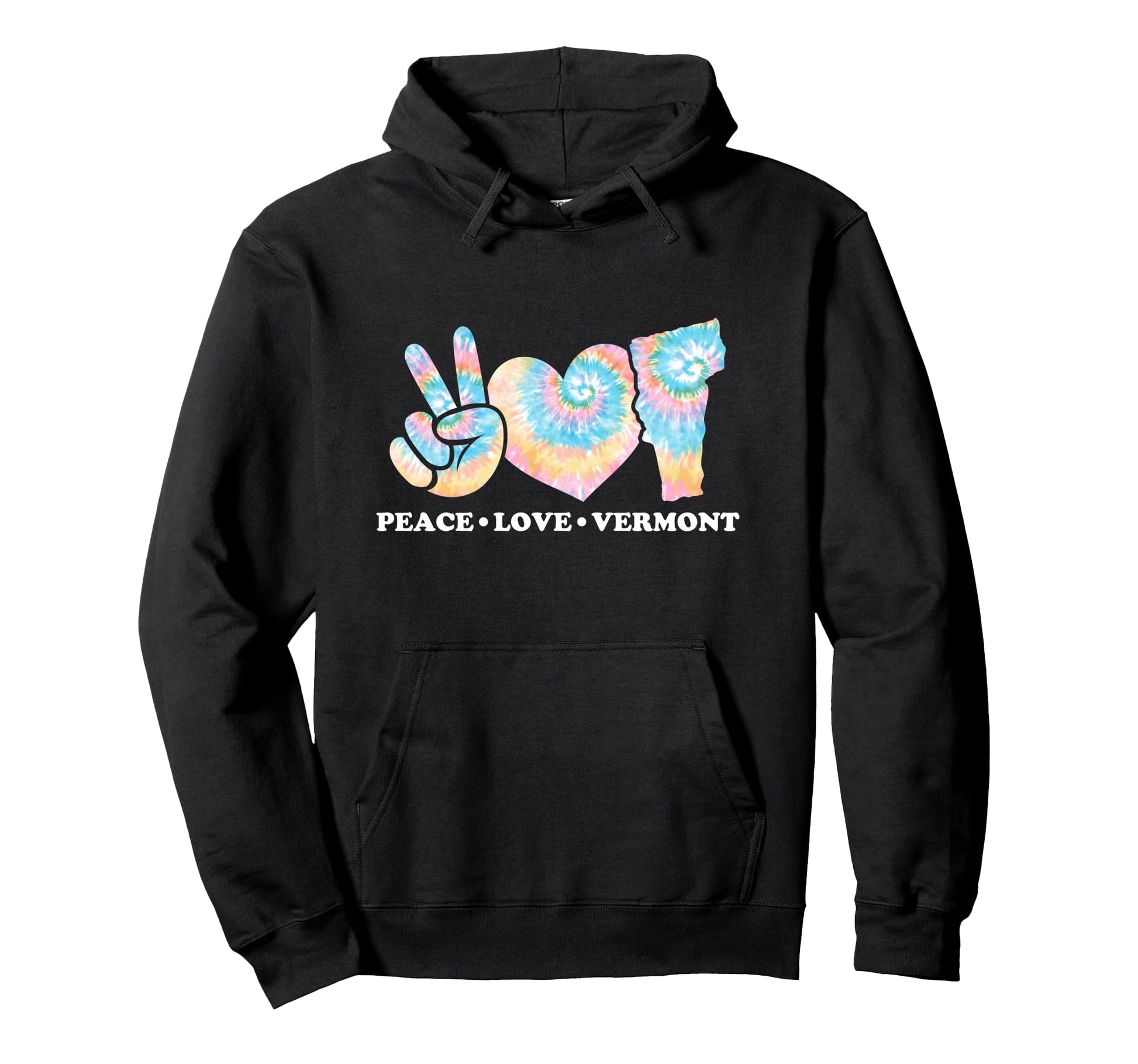 Peace Love Vermont Hoodie - Unique Graphic Unisex - T-Shirt, Sweatshirt, Hoodie