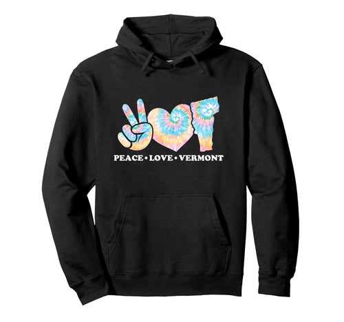 Peace Love Vermont Hoodie - Unique Graphic Unisex - T-Shirt, Sweatshirt, Hoodie