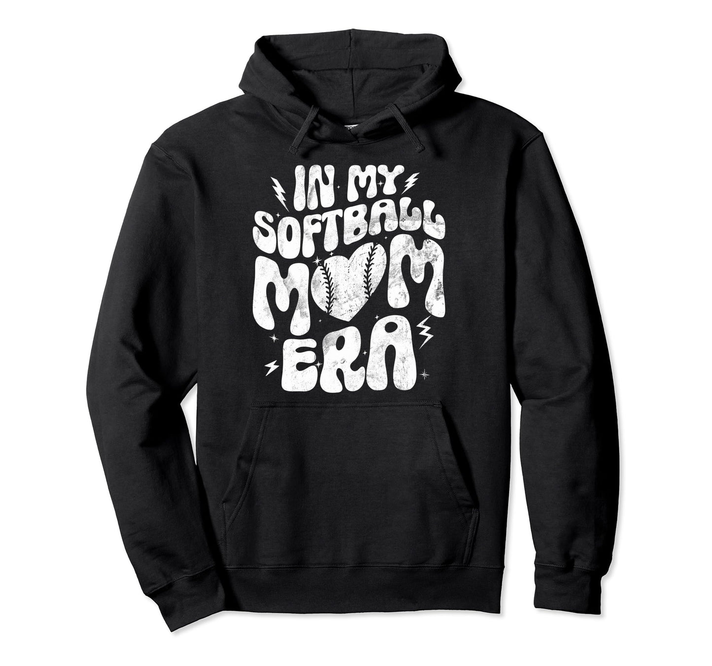 My Softball Mom Era Groovy Softball Hoodie - Custom Art Print Unisex - T-Shirt, Sweatshirt, Hoodie