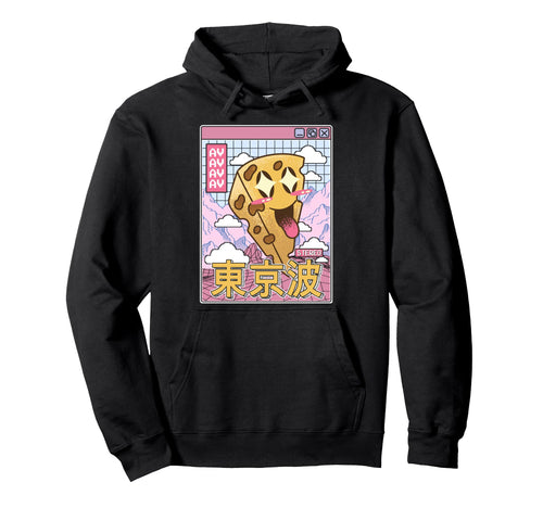 Happy Cheese Vaporwave Grid Landscape Hoodie - Novelty Apparel for Adults - T-Shirt, Sweatshirt, Hoodie