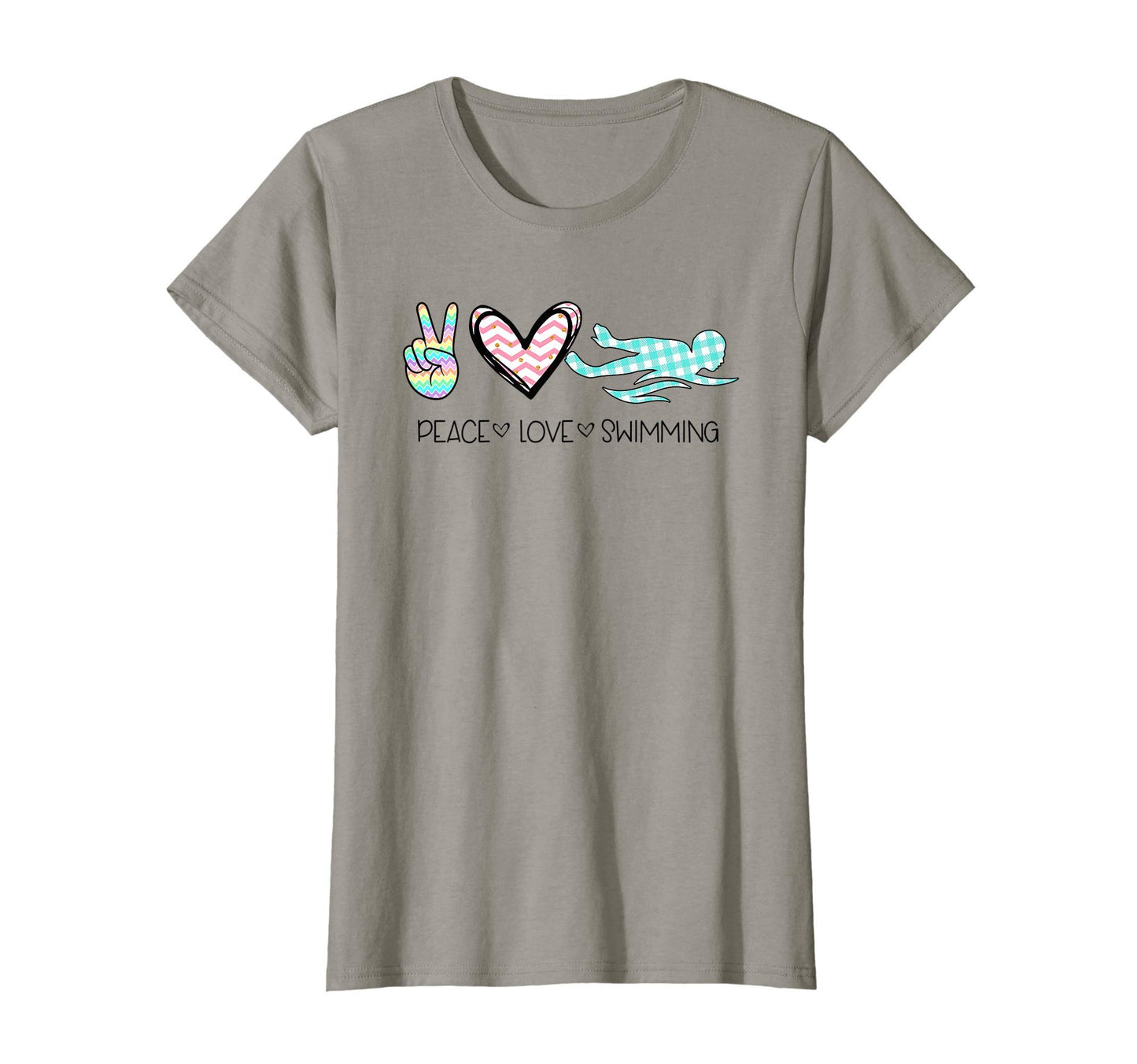 Peace Love Swimming Teen T-Shirt - Graphic Print Unisex - T-Shirt, Sweatshirt, Hoodie