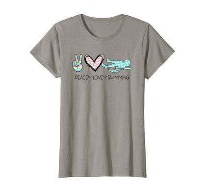 Peace Love Swimming Teen T-Shirt - Graphic Print Unisex - T-Shirt, Sweatshirt, Hoodie