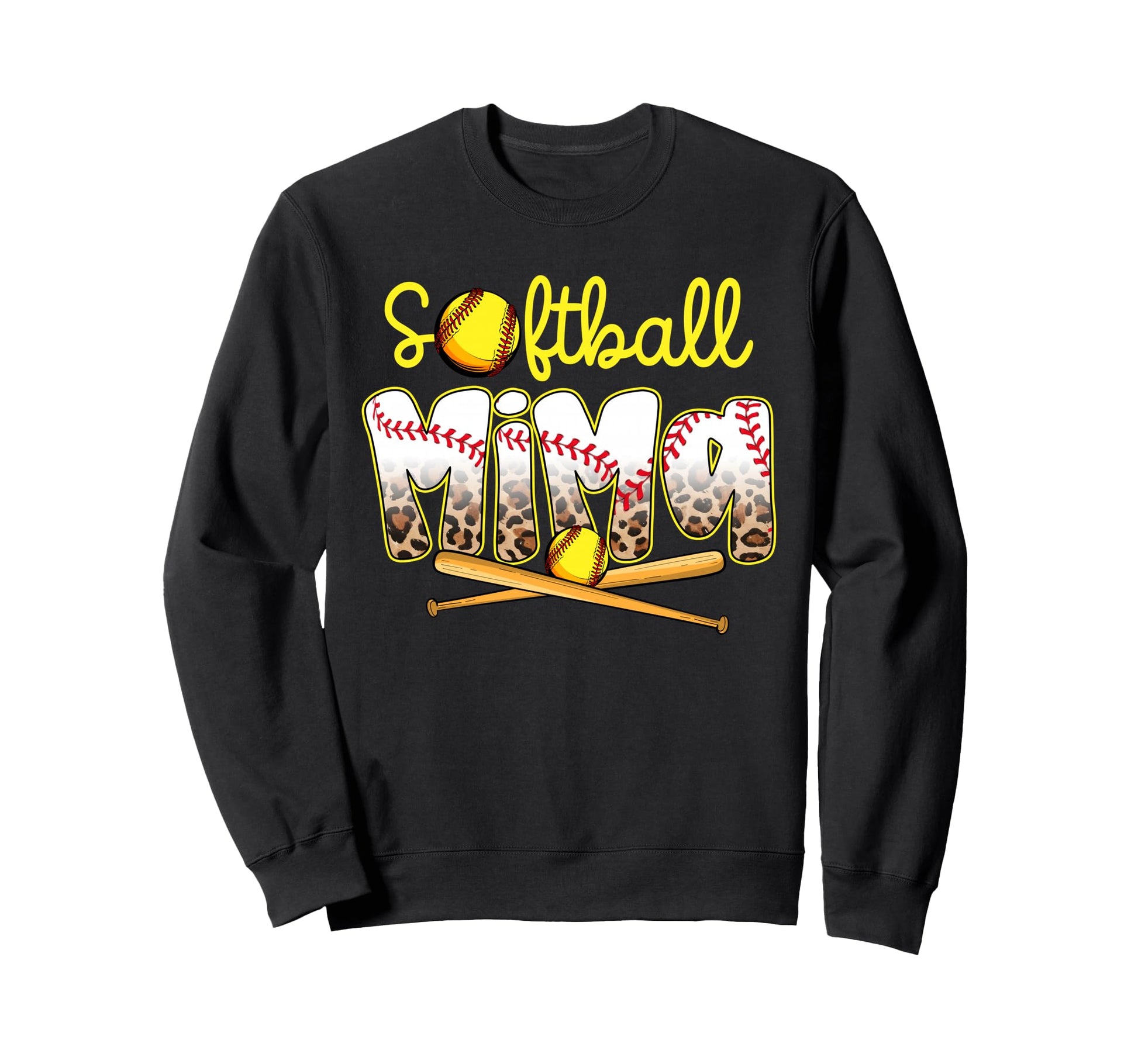 Softball Mima Leopard Mothers Day Sweatshirt - Trendy Graphic Men Women - T-Shirt, Sweatshirt, Hoodie