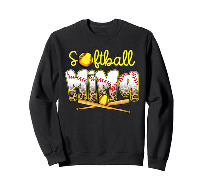 Softball Mima Leopard Mothers Day Sweatshirt - Trendy Graphic Men Women - T-Shirt, Sweatshirt, Hoodie