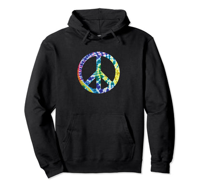 Peace Tie Dye Colorful Rainbow Vibes Hoodie - Aesthetic Graphic Men Women - T-Shirt, Sweatshirt, Hoodie