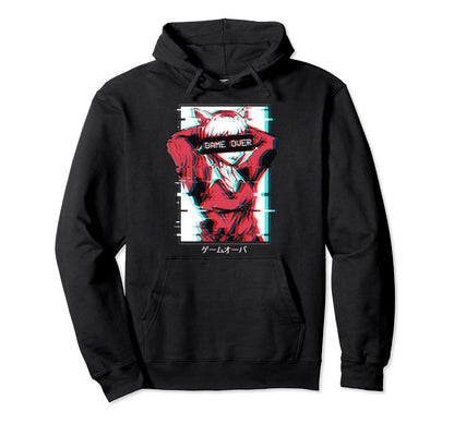Game Over Anime Japanese Vaporwave Hoodie - Unique Graphic for Adults - T-Shirt, Sweatshirt, Hoodie