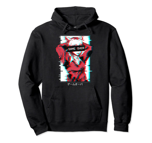Game Over Anime Japanese Vaporwave Hoodie - Unique Graphic for Adults - T-Shirt, Sweatshirt, Hoodie