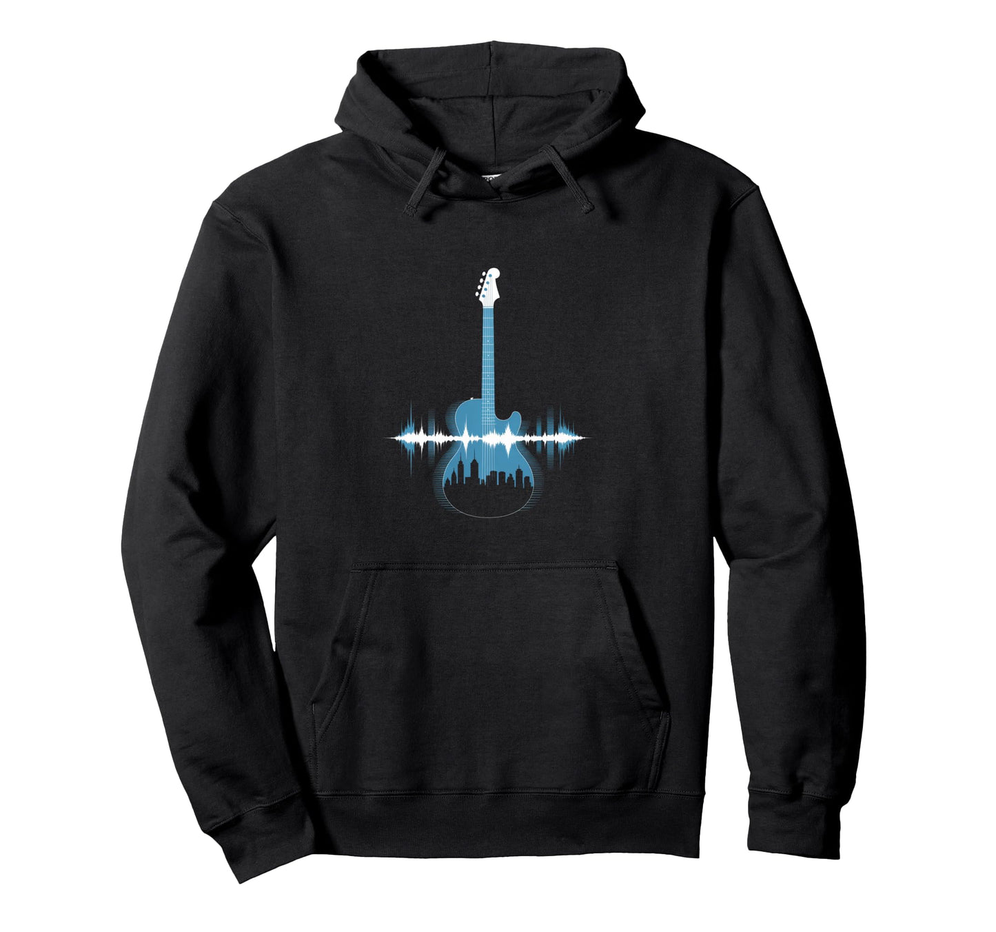 Guitar Sound Wave Musician Acoustic Hoodie - Novelty Apparel for Adults - T-Shirt, Sweatshirt, Hoodie