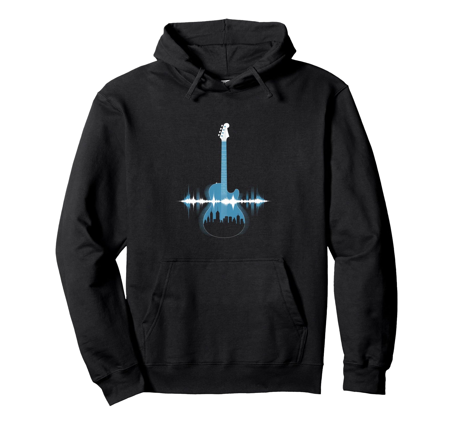 Guitar Sound Wave Musician Acoustic Hoodie - Novelty Apparel for Adults - T-Shirt, Sweatshirt, Hoodie