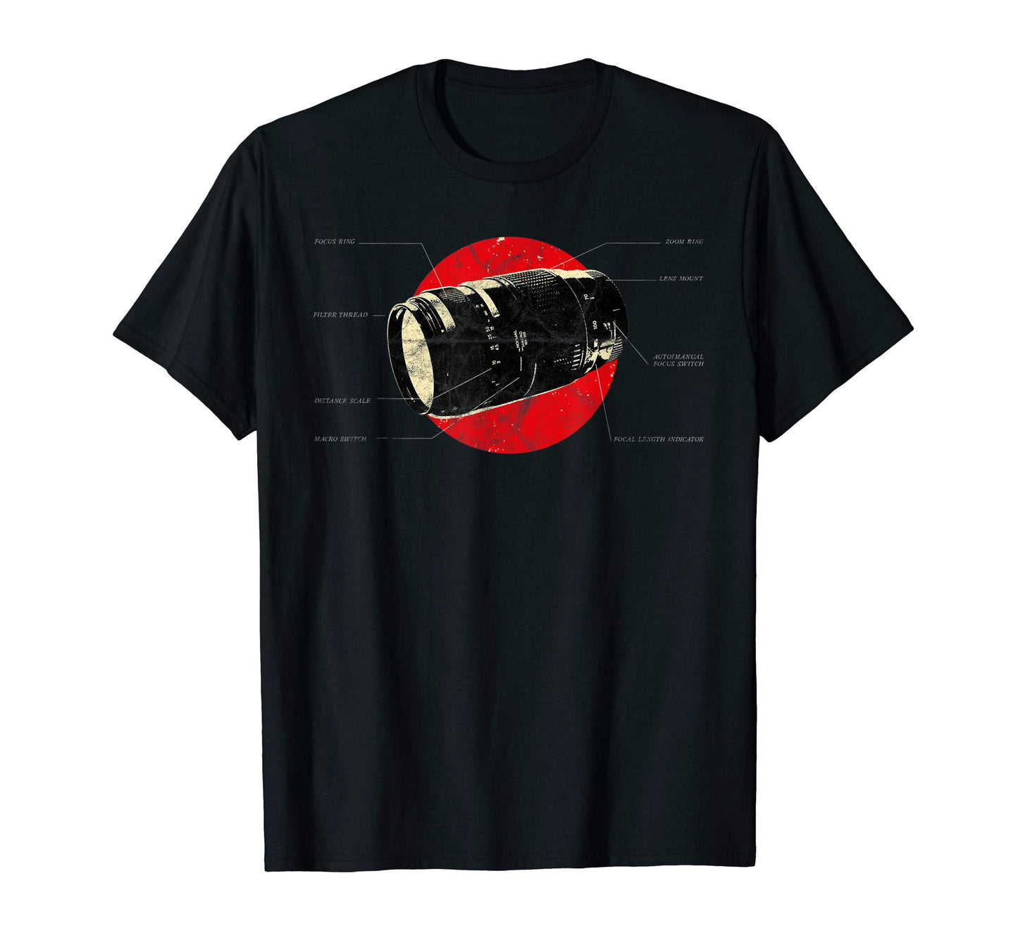 Photographer Dslr Camera Lens Anatomy T-Shirt - Custom Art Print Unisex - T-Shirt, Sweatshirt, Hoodie