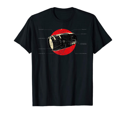 Photographer Dslr Camera Lens Anatomy T-Shirt - Custom Art Print Unisex - T-Shirt, Sweatshirt, Hoodie