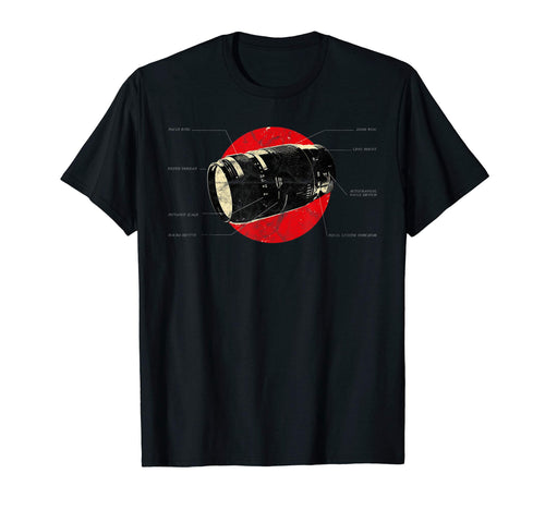 Photographer Dslr Camera Lens Anatomy T-Shirt - Custom Art Print Unisex - T-Shirt, Sweatshirt, Hoodie