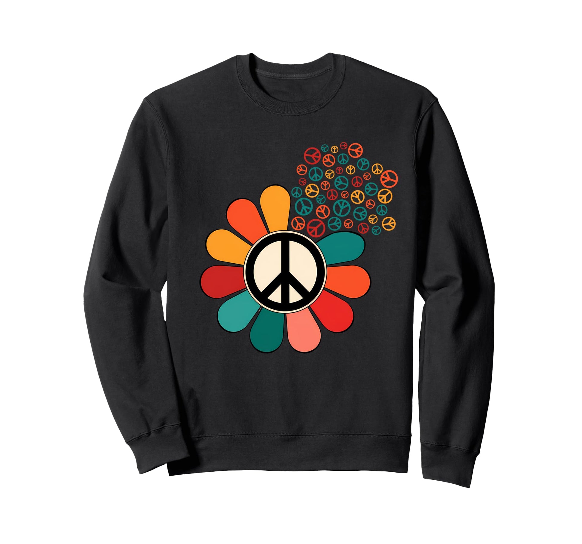 Peace Flower 70S Boho Hippie Groovy Sweatshirt - Unique Graphic Men Women - T-Shirt, Sweatshirt, Hoodie