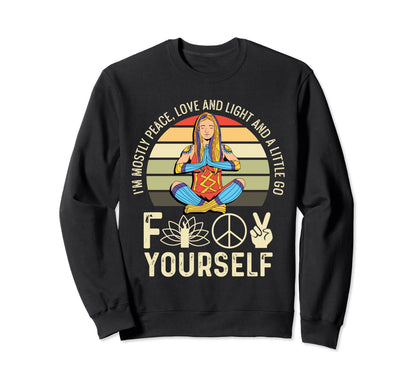 Peace Love And Light Yogi Sweatshirt - Unique Graphic Unisex - T-Shirt, Sweatshirt, Hoodie