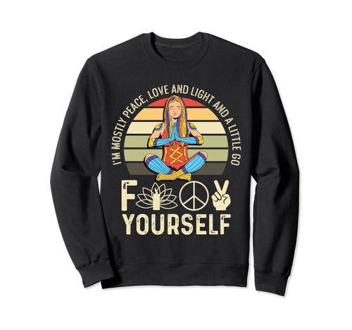 Peace Love And Light Yogi Sweatshirt - Unique Graphic Unisex - T-Shirt, Sweatshirt, Hoodie