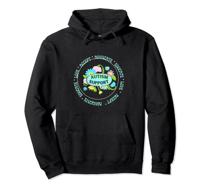 Autism Support Boho Colors And Hoodie - Fun Novelty Design for Adults - T-Shirt, Sweatshirt, Hoodie