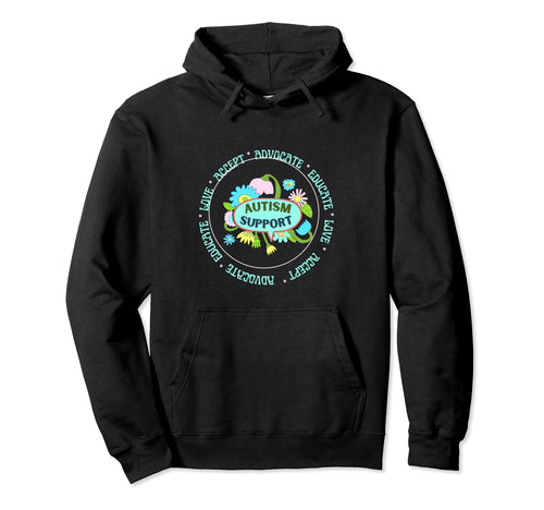 Autism Support Boho Colors And Hoodie - Fun Novelty Design for Adults - T-Shirt, Sweatshirt, Hoodie