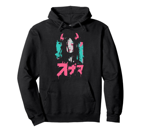 Goth Grunge Demon Anime Waifu Horror Hoodie - Aesthetic Graphic for Adults - T-Shirt, Sweatshirt, Hoodie