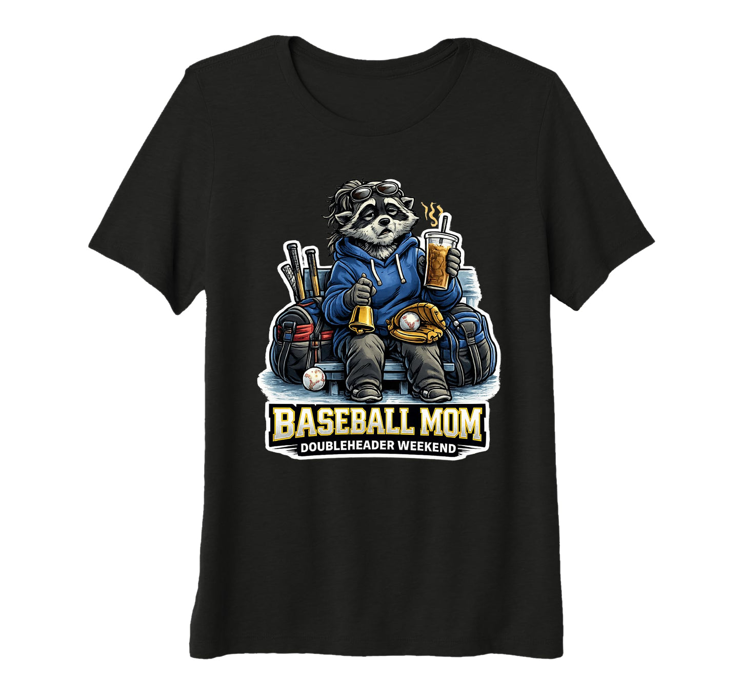 Womens Baseball Mom Doubleheader T-Shirt - Streetwear Style for Adults - T-Shirt, Sweatshirt, Hoodie