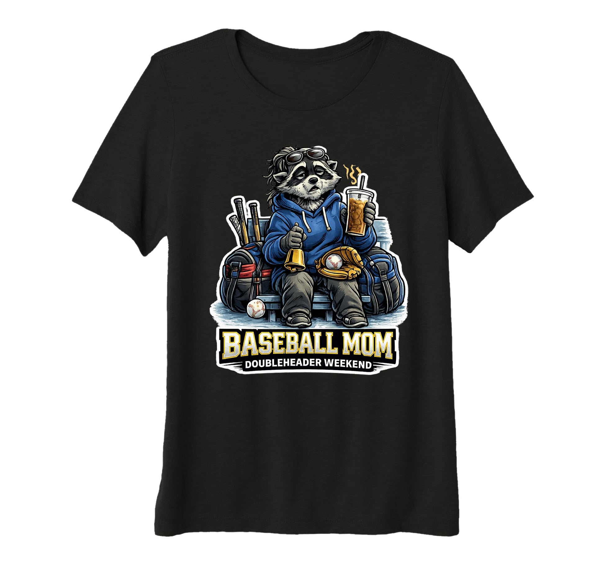 Womens Baseball Mom Doubleheader T-Shirt - Streetwear Style for Adults - T-Shirt, Sweatshirt, Hoodie