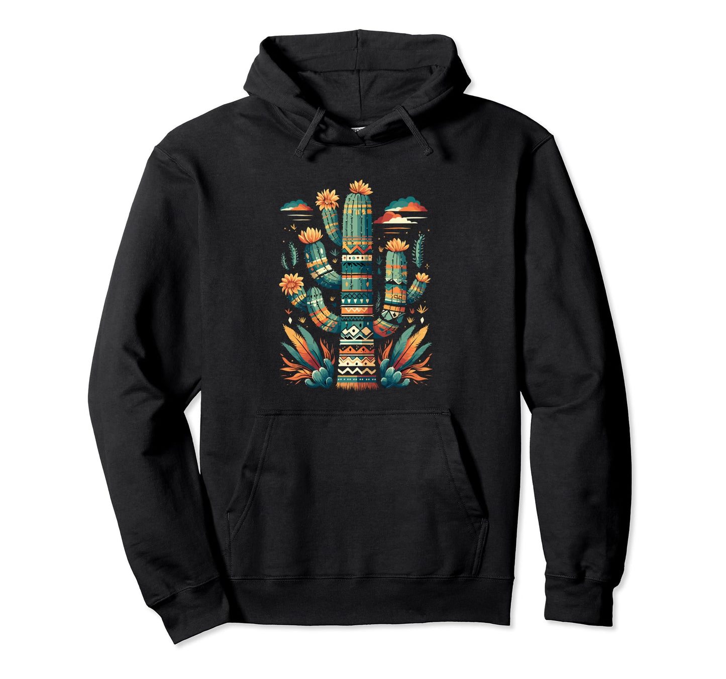 Cactus Serape Succulent Plant Cacti Hoodie - Graphic Print for Adults - T-Shirt, Sweatshirt, Hoodie