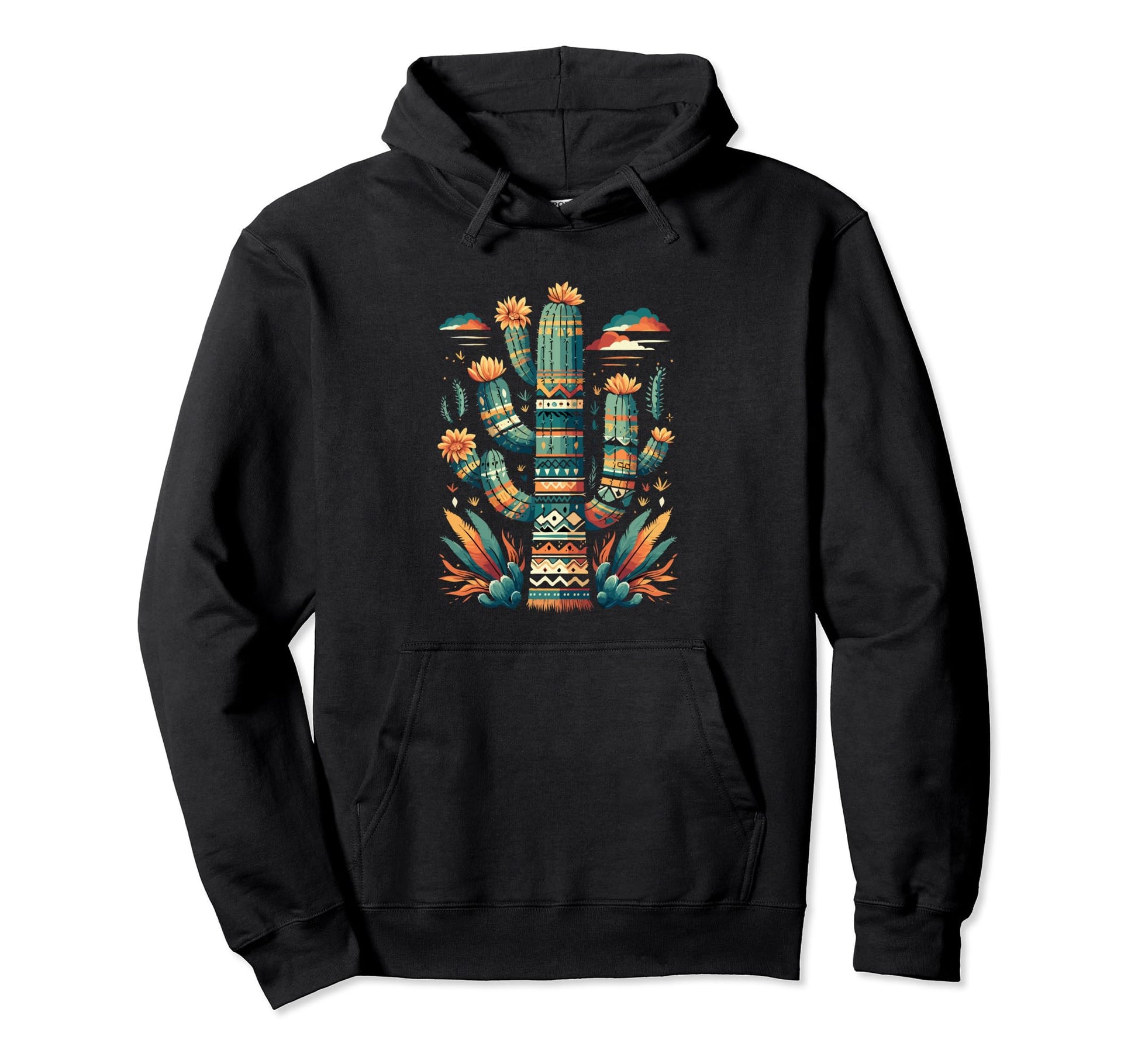 Cactus Serape Succulent Plant Cacti Hoodie - Graphic Print for Adults - T-Shirt, Sweatshirt, Hoodie