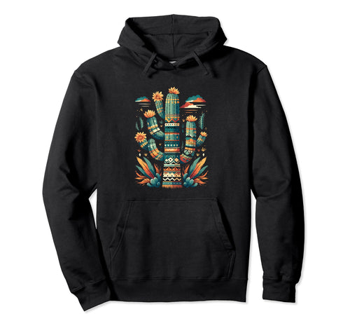 Cactus Serape Succulent Plant Cacti Hoodie - Graphic Print for Adults - T-Shirt, Sweatshirt, Hoodie