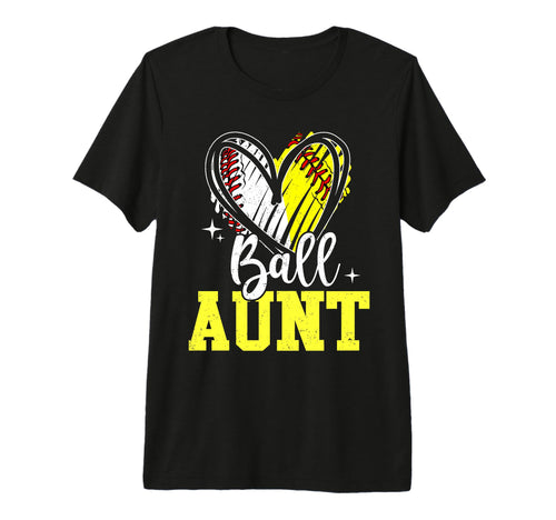 Ball Aunt Softball Baseball Aunt Tri T-Shirt - Graphic Print Men Women - T-Shirt, Sweatshirt, Hoodie