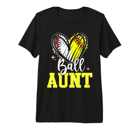 Ball Aunt Softball Baseball Aunt Tri T-Shirt - Graphic Print Men Women - T-Shirt, Sweatshirt, Hoodie