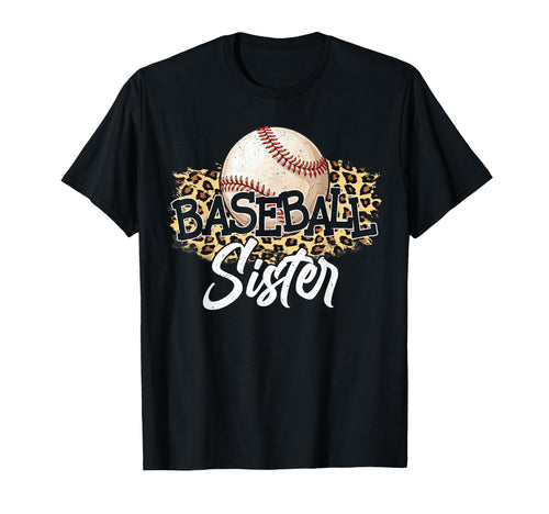 Baseball Sister Leopard Baseball T-Shirt - Aesthetic Graphic for Adults - T-Shirt, Sweatshirt, Hoodie