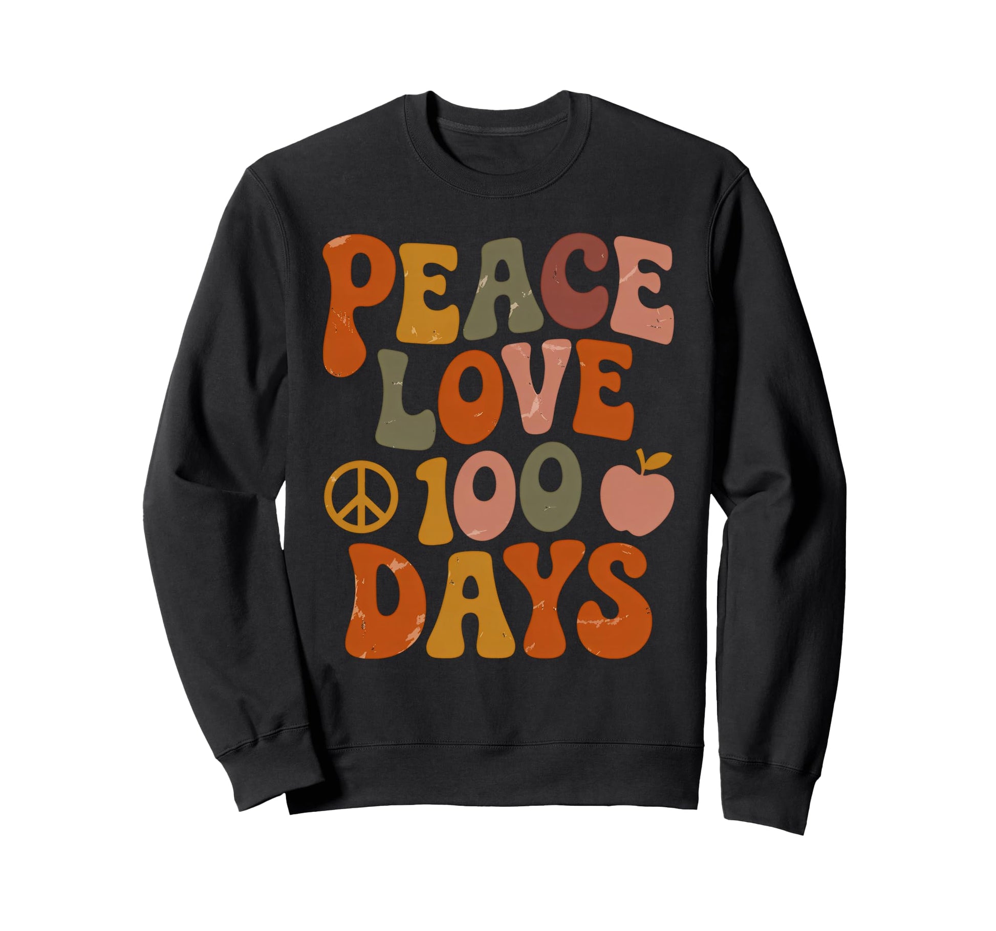 Peace Love 100 Days Groovy Sweatshirt - Streetwear Style for Adults - T-Shirt, Sweatshirt, Hoodie