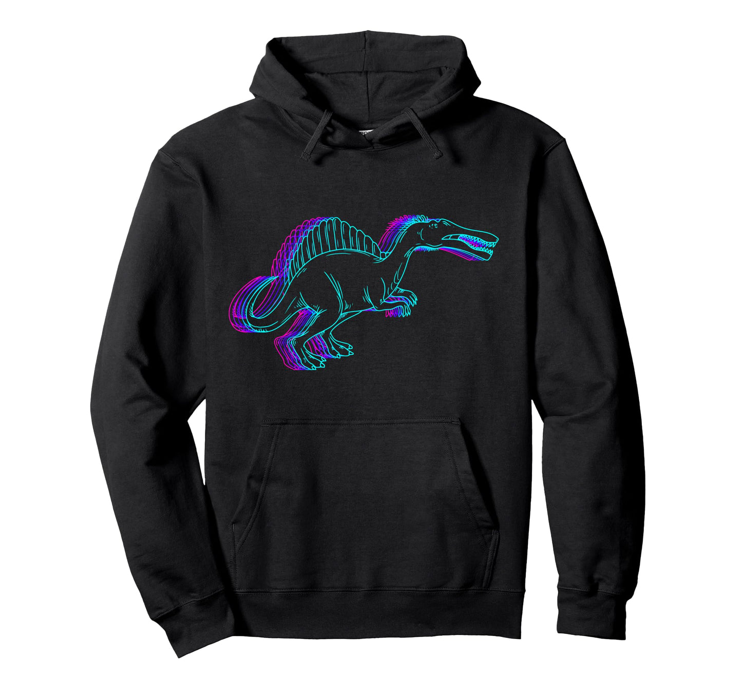 Spinosaurus Dinosaur Vaporwave Hoodie - Fun Novelty Design Men Women - T-Shirt, Sweatshirt, Hoodie