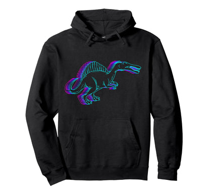 Spinosaurus Dinosaur Vaporwave Hoodie - Fun Novelty Design Men Women - T-Shirt, Sweatshirt, Hoodie